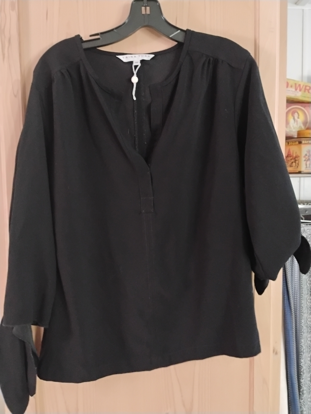 Black Women's Tie-Sleeve Blouse - Unbranded